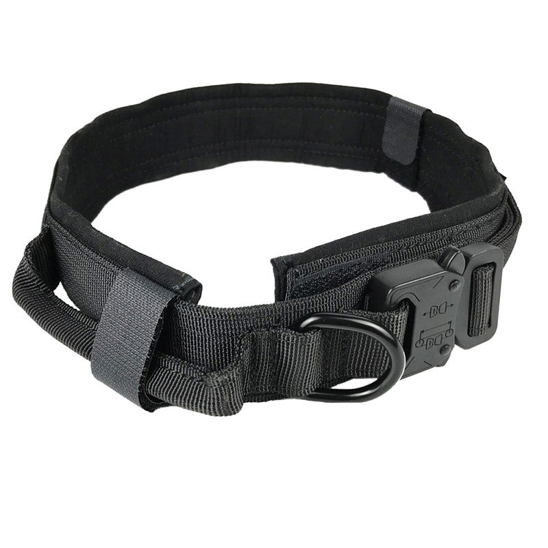 Dog Tag Nylon Tactical Collar With Handle Training Personalized-9