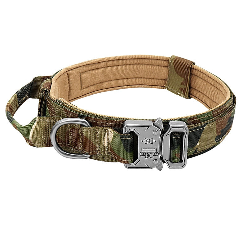Dog Tag Nylon Tactical Collar With Handle Training Personalized-21